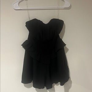 Fashion Nova Black Strapless Romper